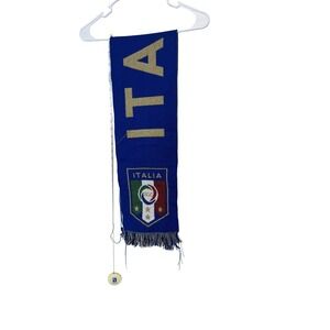 Italy National Team Scarf Blue Soccer Football FIGC Made In Italy Acrylic‎ Fan